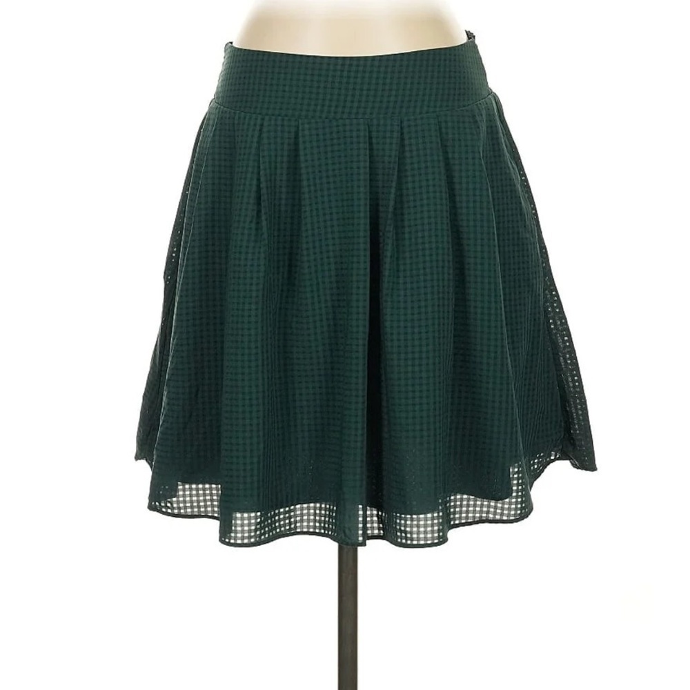 A New Day Fit & Flare Green Small Check Skirt